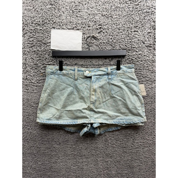 Free People Dresses & Skirts - Free People We The Free Galivanting Peekaboo Mini Denim Skort Coco Blue Size 28